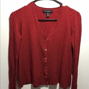 Banana Republic red cardigan sweater